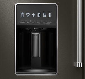 KitchenAid Standard-Depth 26.2-cu ft 4 -Door French Door Refrigerator with Water and Ice Dispenser ( Black Stainless )