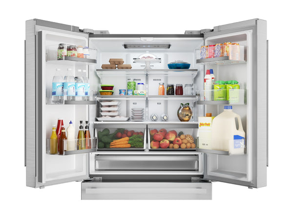 Sharp Counter-Depth 22.5-cu ft 4 -Door French Door Refrigerator with Ice Maker ( Stainless steel ) ENERGY STAR Certified