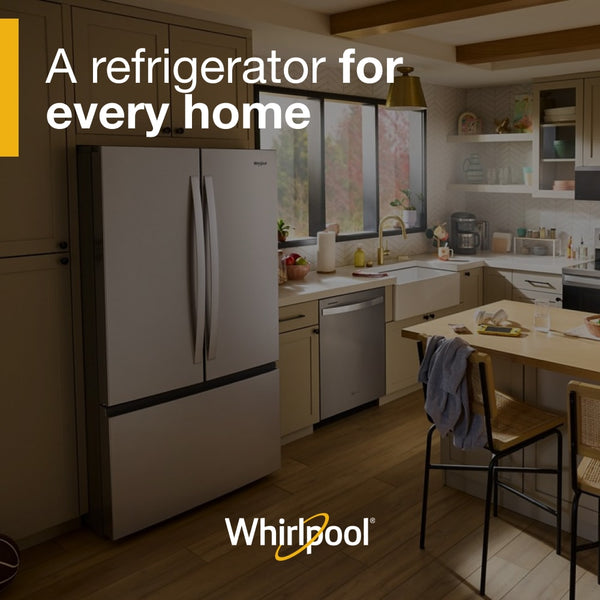 Whirlpool Standard-Depth 30.52-cu ft 3 -Door French Door Refrigerator with Ice Maker with Water Dispenser ( Fingerprint Resistant Stainless Finish ) ENERGY STAR Certified