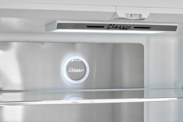 UNIQUE Classic Retro Counter-Depth 21.4-cu ft 3 -Door French Door Refrigerator with Ice Maker with Ice Dispenser ( Marshmallow White ) ENERGY STAR Certified
