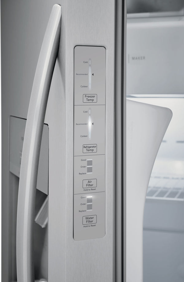 Frigidaire 25.6-cu ft Side-by-Side Refrigerator with Ice Maker ,Water and Ice Dispenser ( Stainless steel ) ENERGY STAR Certified