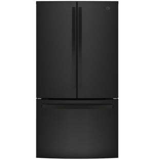 GE Standard-Depth 27-cu ft 3 -Door French Door Refrigerator with Ice Maker with Water Dispenser ( Black ) ENERGY STAR Certified