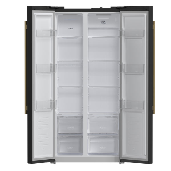 FORNO Salerno Espresso 15.62-cu ft Counter-Depth Side-by-Side Refrigerator ( Black )