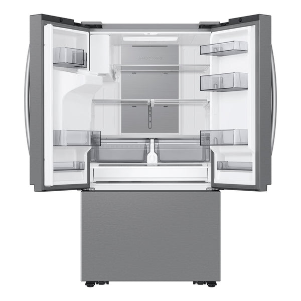 Samsung Counter-Depth Mega Capacity Family Hub 25-cu ft 3 -Door Smart Compatible French Door Refrigerator Triple with Water and Ice Dispenser ( Fingerprint Resistant Stainless Steel ) ENERGY STAR Certified