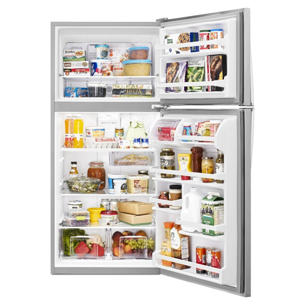 Whirlpool 18.2-cu ft Top-Freezer Refrigerator ( Monochromatic Stainless Steel )
