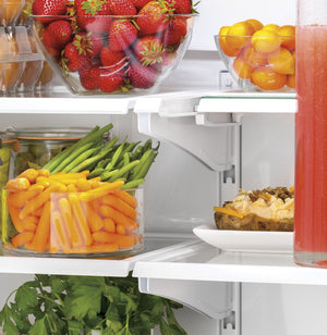 GE Counter-Depth 18.6-cu ft 3 -Door French Door Refrigerator with Ice Maker with Water Dispenser ( White ) ENERGY STAR Certified