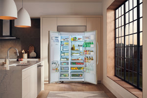 LG STUDIO 25.6-cu ft Counter-Depth Side-by-Side Refrigerator Built-In Smart Compatible with Ice Maker ,Water and Ice Dispenser ( Stainless Steel )
