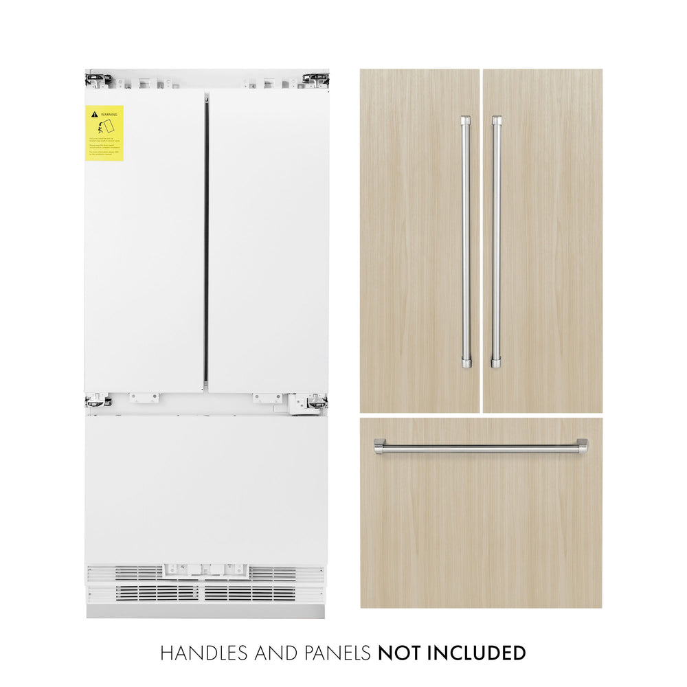 ZLINE KITCHEN & BATH Counter-Depth Built-In 19.6-cu ft 3 -Door Built-In French Door Refrigerator with Ice Maker with Water Dispenser ( Custom Panel-Ready ) ENERGY STAR Certified