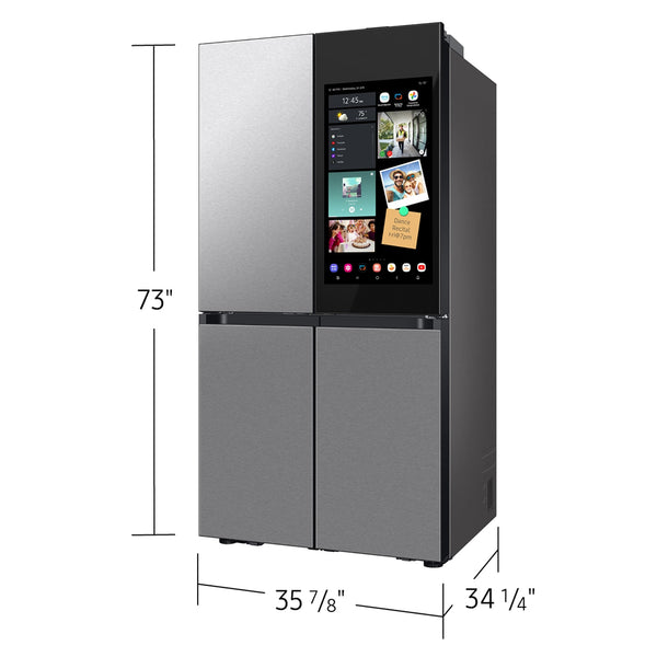 Samsung Bespoke Standard-Depth Family Hub 28.6-cu ft 4 -Door Smart Compatible French Door Refrigerator with Dual Ice Maker with Water Dispenser and Door within Door ( Stainless steel ) ENERGY STAR Certified