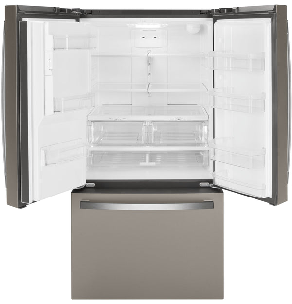GE Standard-Depth 25.6-cu ft 3 -Door French Door Refrigerator with Ice Maker with Water and Ice Dispenser ( Slate ) ENERGY STAR Certified