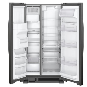 Whirlpool In-Door Can Caddy 21.4-cu ft Side-by-Side Refrigerator with Ice Maker ,Water and Ice Dispenser ( Fingerprint Resistant Black Stainless )