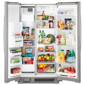 Whirlpool 21.4-cu ft Side-by-Side Refrigerator with Ice Maker ,Water and Ice Dispenser ( Stainless Steel ) ENERGY STAR Certified