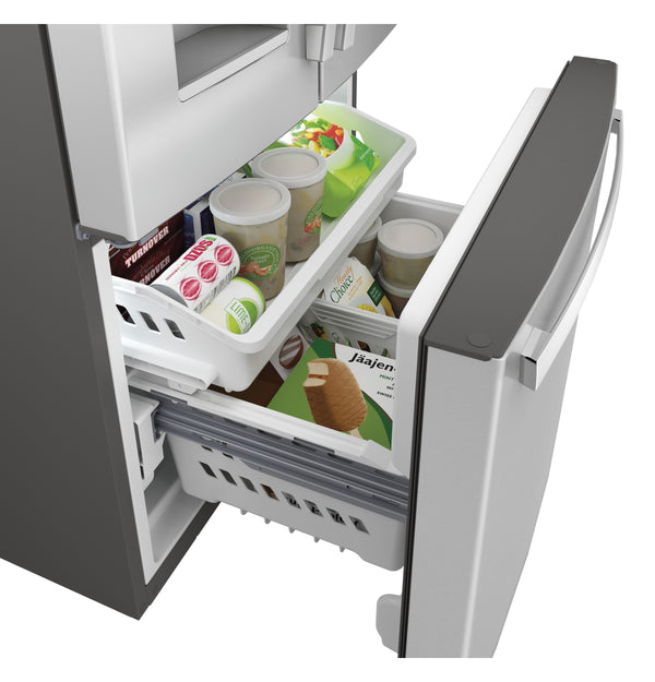 GE Standard-Depth 23.7-cu ft 3 -Door French Door Refrigerator with Ice Maker with Water and Ice Dispenser ( Stainless Steel ) ENERGY STAR Certified