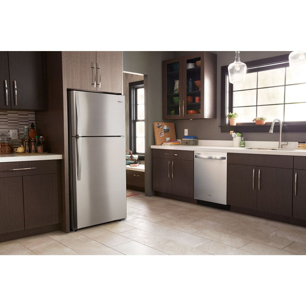 Whirlpool 14.3-cu ft Counter-Depth Top-Freezer Refrigerator ( Monochromatic Stainless Steel ) ENERGY STAR Certified