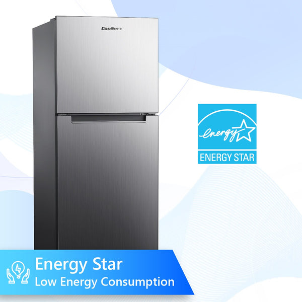 ConServ 10.1-cu ft Counter-Depth Top-Freezer Refrigerator ( Stainless Steel ) ENERGY STAR Certified