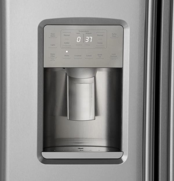 Cafe 21.9-cu ft Counter-Depth Side-by-Side Refrigerator with Ice Maker ,Water and Ice Dispenser ( Stainless Steel )