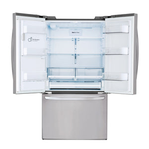 LG Standard-Depth 27.7-cu ft 3 -Door Smart Compatible French Door Refrigerator with Ice Maker with Water and Ice Dispenser ( Printproof Stainless Steel ) ENERGY STAR Certified
