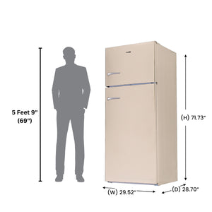 ConServ 18-cu ft Counter-Depth Top-Freezer Refrigerator with Ice Maker ( Cream )