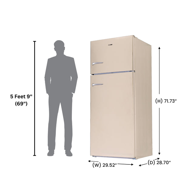 ConServ 18-cu ft Counter-Depth Top-Freezer Refrigerator with Ice Maker ( Cream )