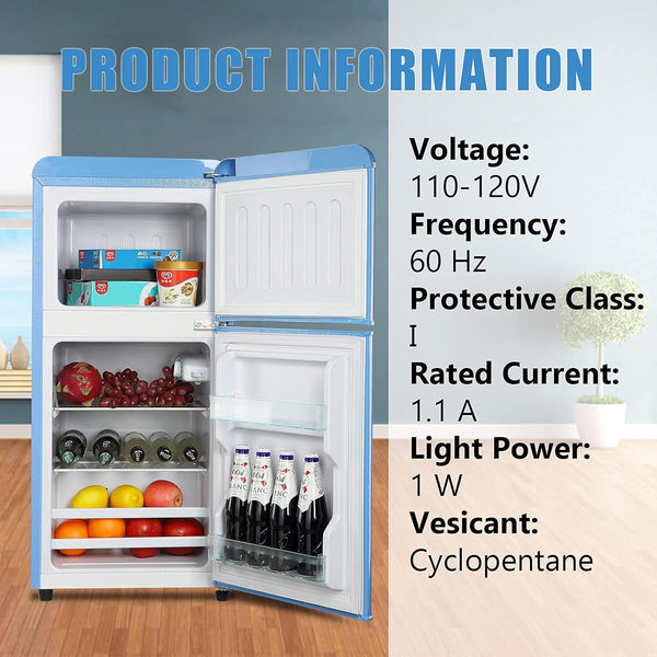 Runesay 3.5-cu ft with Freezer ( Blue ) Garage Ready