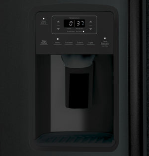 GE 25.3-cu ft Side-by-Side Refrigerator with Ice Maker ,Water and Ice Dispenser ( Black ) ENERGY STAR Certified