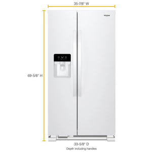 Whirlpool 24.6-cu ft Side-by-Side Refrigerator with Ice Maker ,Water and Ice Dispenser ( White ) ENERGY STAR Certified