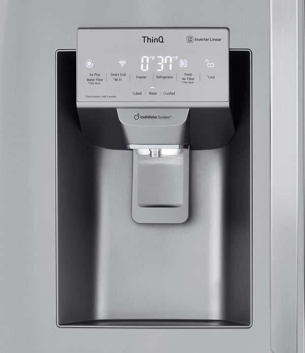 LG Standard-Depth Craft Ice 27.8-cu ft 4 -Door Smart Compatible French Door Refrigerator with Dual Ice Maker with Water and Ice Dispenser ( PrintProof Stainless Steel ) ENERGY STAR Certified
